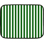 Vertical Stripes - White and Dark Green Fleece Blanket (Mini)