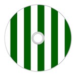 Vertical Stripes - White and Dark Green CD Wall Clock
