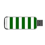Vertical Stripes - White and Dark Green Portable USB Flash (Two Sides)