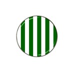 Vertical Stripes - White and Dark Green Hat Clip Ball Marker (10 pack)