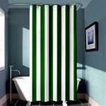 Vertical Stripes - White and Dark Green Shower Curtain 36  x 72  (Stall)