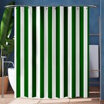 Vertical Stripes - White and Dark Green Shower Curtain 60  x 72  (Medium)