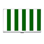 Vertical Stripes - White and Dark Green Business Card Holder