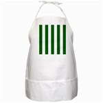 Vertical Stripes - White and Dark Green BBQ Apron