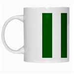 Vertical Stripes - White and Dark Green White Mug