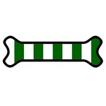 Vertical Stripes - White and Dark Green Magnet (Dog Bone)