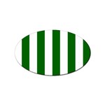 Vertical Stripes - White and Dark Green Sticker Oval (100 pack)