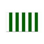 Vertical Stripes - White and Dark Green Sticker Rectangular (10 pack)
