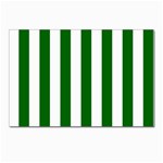 Vertical Stripes - White and Dark Green Postcards 5  x 7  (Pkg of 10)