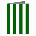 Vertical Stripes - White and Dark Green Greeting Card
