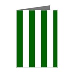 Vertical Stripes - White and Dark Green Mini Greeting Card