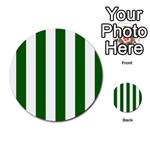 Vertical Stripes - White and Dark Green Multi-purpose Cards (Round)
