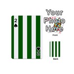 Vertical Stripes - White and Dark Green Playing Cards 54 (Mini)