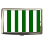 Vertical Stripes - White and Dark Green Cigarette Money Case