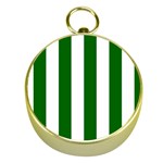 Vertical Stripes - White and Dark Green Gold Compass