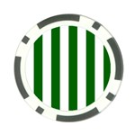 Vertical Stripes - White and Dark Green Poker Chip Card Guard