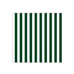 Vertical Stripes - White and Forest Green Satin Bandana Scarf