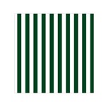 Vertical Stripes - White and Forest Green Small Satin Scarf  (Square)