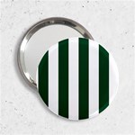 Vertical Stripes - White and Forest Green 2.25  Handbag Mirror