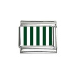Vertical Stripes - White and Forest Green Italian Charm (9mm)