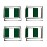 Vertical Stripes - White and Forest Green 9mm Italian Charm (4 pack)