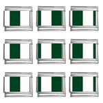 Vertical Stripes - White and Forest Green 9mm Italian Charm (9 pack)