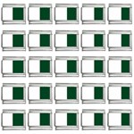 Vertical Stripes - White and Forest Green 9mm Italian Charm (25 pack)