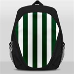 Vertical Stripes - White and Forest Green Backpack Bag