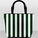 Vertical Stripes - White and Forest Green Bucket Bag