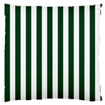 Vertical Stripes - White and Forest Green Large Cushion Case (One Side)