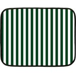 Vertical Stripes - White and Forest Green Double Sided Fleece Blanket (Mini)