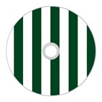 Vertical Stripes - White and Forest Green CD Wall Clock