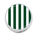 Vertical Stripes - White and Forest Green 4-Port USB Hub (Two Sides)