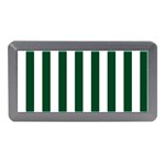 Vertical Stripes - White and Forest Green Memory Card Reader (Mini)