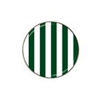 Vertical Stripes - White and Forest Green Hat Clip Ball Marker