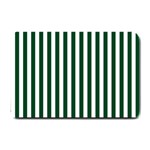 Vertical Stripes - White and Forest Green Small Doormat