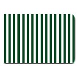 Vertical Stripes - White and Forest Green Large Doormat