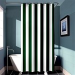 Vertical Stripes - White and Forest Green Shower Curtain 36  x 72  (Stall)