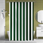 Vertical Stripes - White and Forest Green Shower Curtain 48  x 72  (Small)