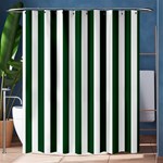Vertical Stripes - White and Forest Green Shower Curtain 60  x 72  (Medium)