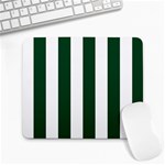 Vertical Stripes - White and Forest Green Large Mousepad
