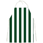 Vertical Stripes - White and Forest Green Full Print Apron