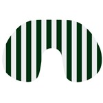 Vertical Stripes - White and Forest Green Travel Neck Pillow