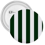 Vertical Stripes - White and Forest Green 3  Button