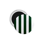 Vertical Stripes - White and Forest Green 1.75  Magnet