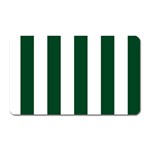 Vertical Stripes - White and Forest Green Magnet (Rectangular)