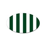Vertical Stripes - White and Forest Green Sticker (Oval)
