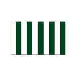 Vertical Stripes - White and Forest Green Sticker (Rectangular)