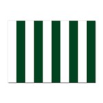 Vertical Stripes - White and Forest Green Sticker A4 (10 pack)