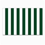 Vertical Stripes - White and Forest Green Postcard 4  x 6 